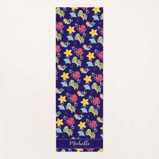 Tapis De Yoga Fête d'anniversaire en mer arc-en-ciel (Devant)