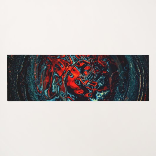 Tapis De Yoga Feu rouge d'enfer océanique (Dos (Horizontal))