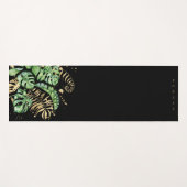 Tapis De Yoga feuillage d'or tropical Monogramme Yoga Mat (Devant (Horizontal))