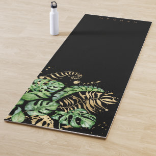 Tapis De Yoga feuillage d'or tropical Monogramme Yoga Mat