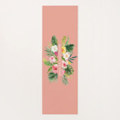 Tapis De Yoga Feuillage moderne floral rose botanique tropical (Dos)