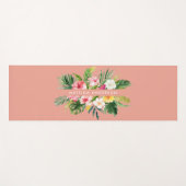 Tapis De Yoga Feuillage moderne floral rose botanique tropical (Devant (Horizontal))