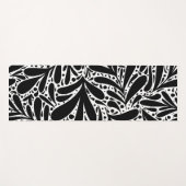 Tapis De Yoga Feuille abstrait noir et blanc (Devant (Horizontal))