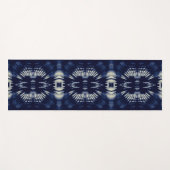 Tapis De Yoga Feuille de palme en bleu Delft (Devant (Horizontal))