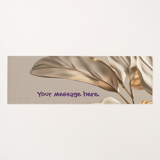 Tapis De Yoga Feuille d'or élégante (Devant (Horizontal))