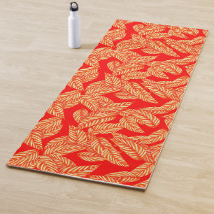 Tapis De Yoga Feuille rouge Imprimer Yoga Mat