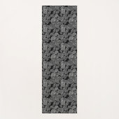 Tapis De Yoga Feuilles blancs sur noir (Devant)