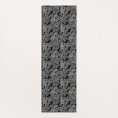 Tapis De Yoga Feuilles blancs sur noir (Dos)