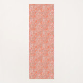 Tapis De Yoga Feuilles blancs sur Orange (Devant)