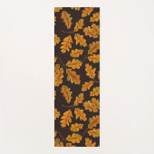 Tapis De Yoga Feuilles de chêne automnal sur brun foncé (Devant)