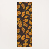 Tapis De Yoga Feuilles de chêne automnal sur brun foncé (Dos)