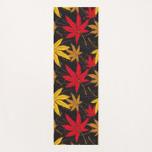 TAPIS DE YOGA FEUILLES DE MAPLE JAPONAIS (NOIR) (Devant)