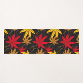 TAPIS DE YOGA FEUILLES DE MAPLE JAPONAIS (NOIR) (Devant (Horizontal))