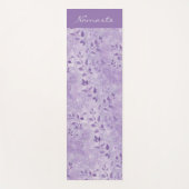 Tapis De Yoga Feuilles et ombres violets (Devant)