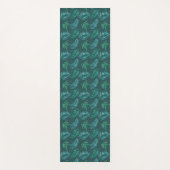 Tapis De Yoga Feuilles et plumes verts tropicaux (Devant)
