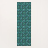 Tapis De Yoga Feuilles et plumes verts tropicaux (Dos)