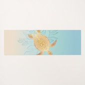 Tapis De Yoga Feuilles tropicaux de la tortue de mer d'or (Dos (Horizontal))