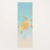 Tapis De Yoga Feuilles tropicaux de la tortue de mer d'or (Dos)