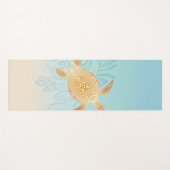 Tapis De Yoga Feuilles tropicaux de la tortue de mer d'or (Devant (Horizontal))