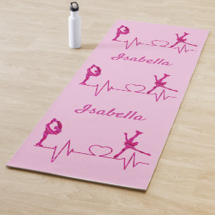 Tapis De Yoga Figure Patinage Yoga tapis coeur tourbillon rose