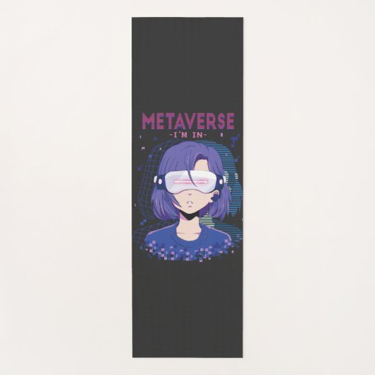 Tapis de yoga fille anime lunettes de réalité virt (Devant)
