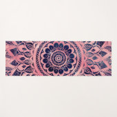 Tapis De Yoga Fille bleu rose Mandala Floral (Devant (Horizontal))