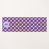 Tapis De Yoga Fille Florale Avec Fleurs De Faisée Rétro Violet S (Devant (Horizontal))