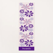 Tapis De Yoga Fille Indigo Pink Nom Flower Doodle Motif (Devant)