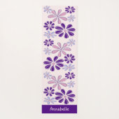 Tapis De Yoga Fille Indigo Pink Nom Flower Doodle Motif (Dos)