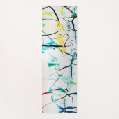 Tapis De Yoga Fissures Abstraites en bleu jaune vert (Devant)