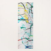 Tapis De Yoga Fissures Abstraites en bleu jaune vert (Dos)