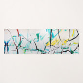 Tapis De Yoga Fissures Abstraites en bleu jaune vert (Devant (Horizontal))