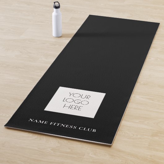 Tapis De Yoga Fitness Logo Modèle Workout Noir (En situation)