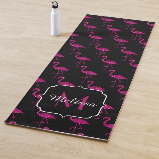 Tapis De Yoga Flamant rose faux parties scintillant scintille no (En situation)