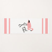 Tapis De Yoga Flamant rose Good Vibes Rose noir blanc mignonne Y (Devant (Horizontal))