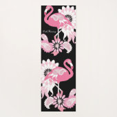 Tapis De Yoga Flamant rose moderne noir rose (Dos)