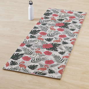 Tapis De Yoga Flamant rose motif sans couture avec arrière - pla