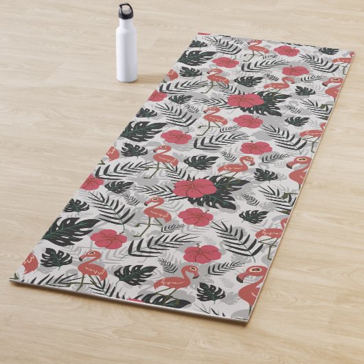 Tapis De Yoga Flamant rose motif sans couture avec arrière - pla (En situation)