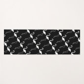 Tapis De Yoga Flamant rose noir et blanc Yoga Mat (Devant (Horizontal))