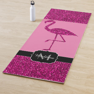 Tapis De Yoga Flamant rose rose faux parties scintillant scintil