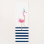 Tapis De Yoga Flamant rose rose Marine Bleu Bleu Blancs (Dos)