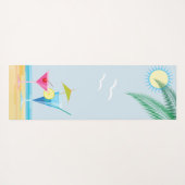 Tapis De Yoga Flamant rose sur mesure avec Cocktails sur la plag (Dos (Horizontal))