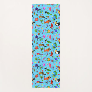 Tapis De Yoga Flamant rose Toucan Et Arara Motif Oiseaux Sans Me