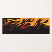 Tapis De Yoga Flammes de feu sur le Arrière - plan noir (Devant (Horizontal))