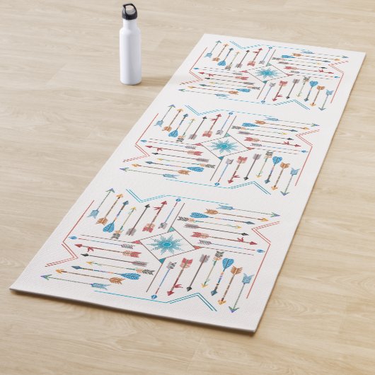 Tapis De Yoga Flèches Boho et Sun V11 Sq ID748 (En situation)