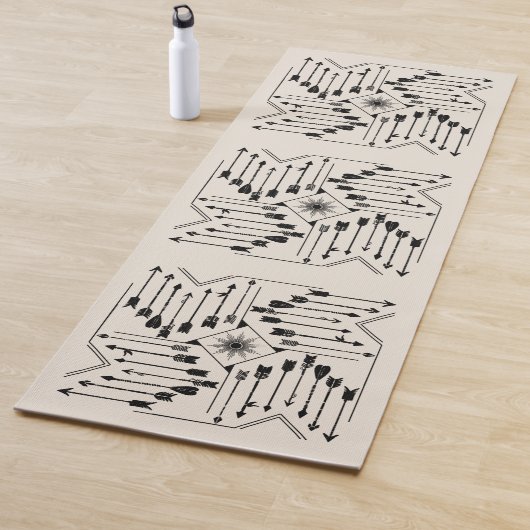 Tapis De Yoga Flèches Boho et Sun V12 Sq ID748 (En situation)