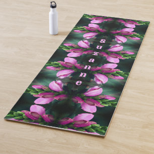 Tapis De Yoga Fleur à tête rose Abstraite personnalisée
