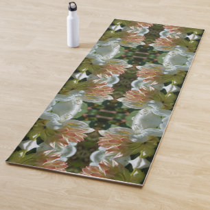 Tapis De Yoga Fleur Azalée Blanche Fleur Et Bud Abstrait