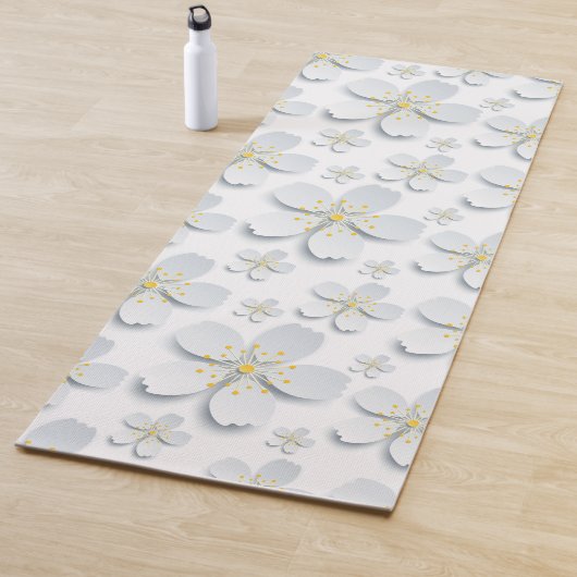 Tapis De Yoga Fleur blanche Yoga Mat (En situation)