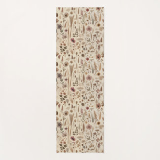 Tapis De Yoga Fleur botanique de yoga pressée du Herbarium vinta